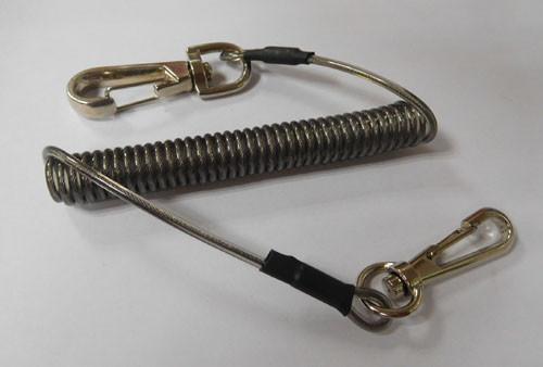 Big strong pulling innovative stainless steel wire spiral coil lanard w/thumb