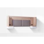 Customized Hotel Furniture King Bed Headboard Upholstery Fabric With Solid Wood