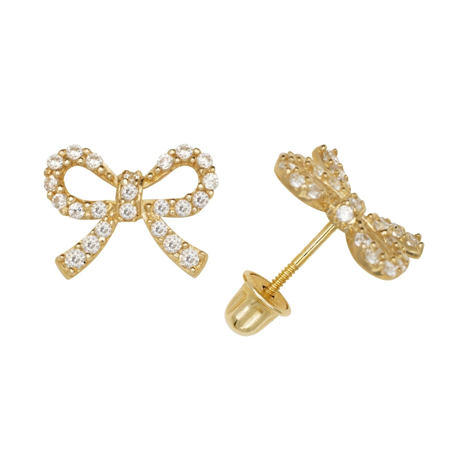 Zirconia Ear Studs for Women's Vermeil Jewelry Iced Out Earrings