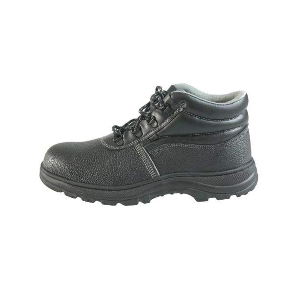 Black Genuine Leather Waterproof Safety Boots With Steel Toe And Steel Plate For