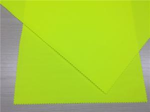 Wholesale Neon Yellow Color Garment Leather Fabric For Coat With Recycle Polyester Backing from china suppliers