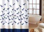 Waterproof Printed White Bathroom Shower Curtains Thickening Plated Style