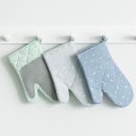 Oven Mitts Oven Gloves BBQ Gloves Silicone Thickened Cotton Double Layer Design