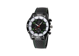 Wholesale Silicone Strap Stainless Steel Chronograph Watch Black 100 M Water Resistant from china suppliers