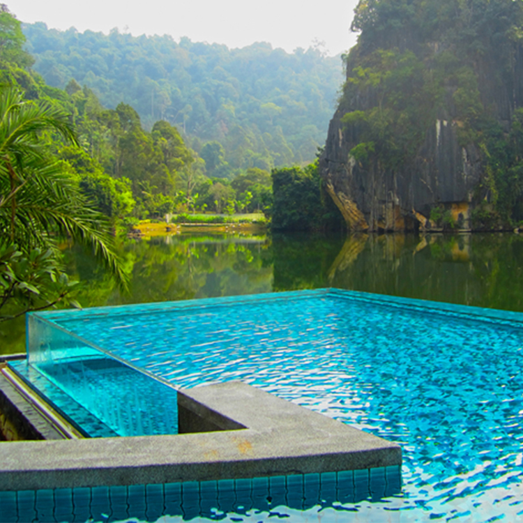 Outdoor Overground Villa Pool with 4 Side Transparent Panel and Acrylic Material