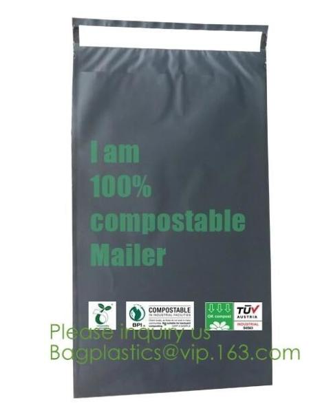 Eco-Friendly waterproof durable grey/white PLA biodegradable courier bags,100%