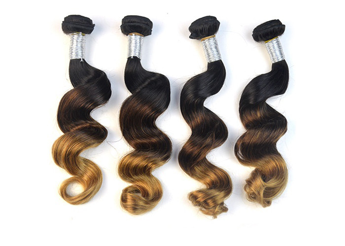3 Tone Color Virgin Peruvian Hair Extensions Loose Wave 12"-28" Inch In Stock Fast Delivery