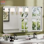 Wall-Mounted Aluminium Stick Mirror Huge Metal Bath Dressing Framed White for