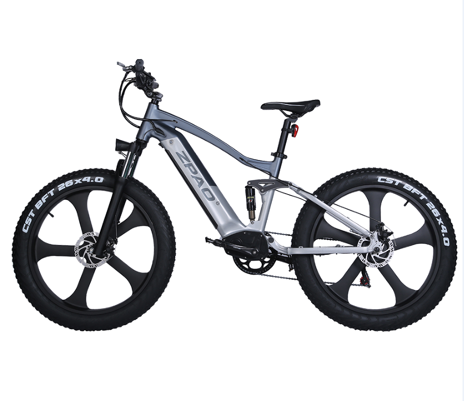 Weldless Frame Electric Fat Tire Bike Full Suspension 750W 26 Inch Fat Tire Electric Bike