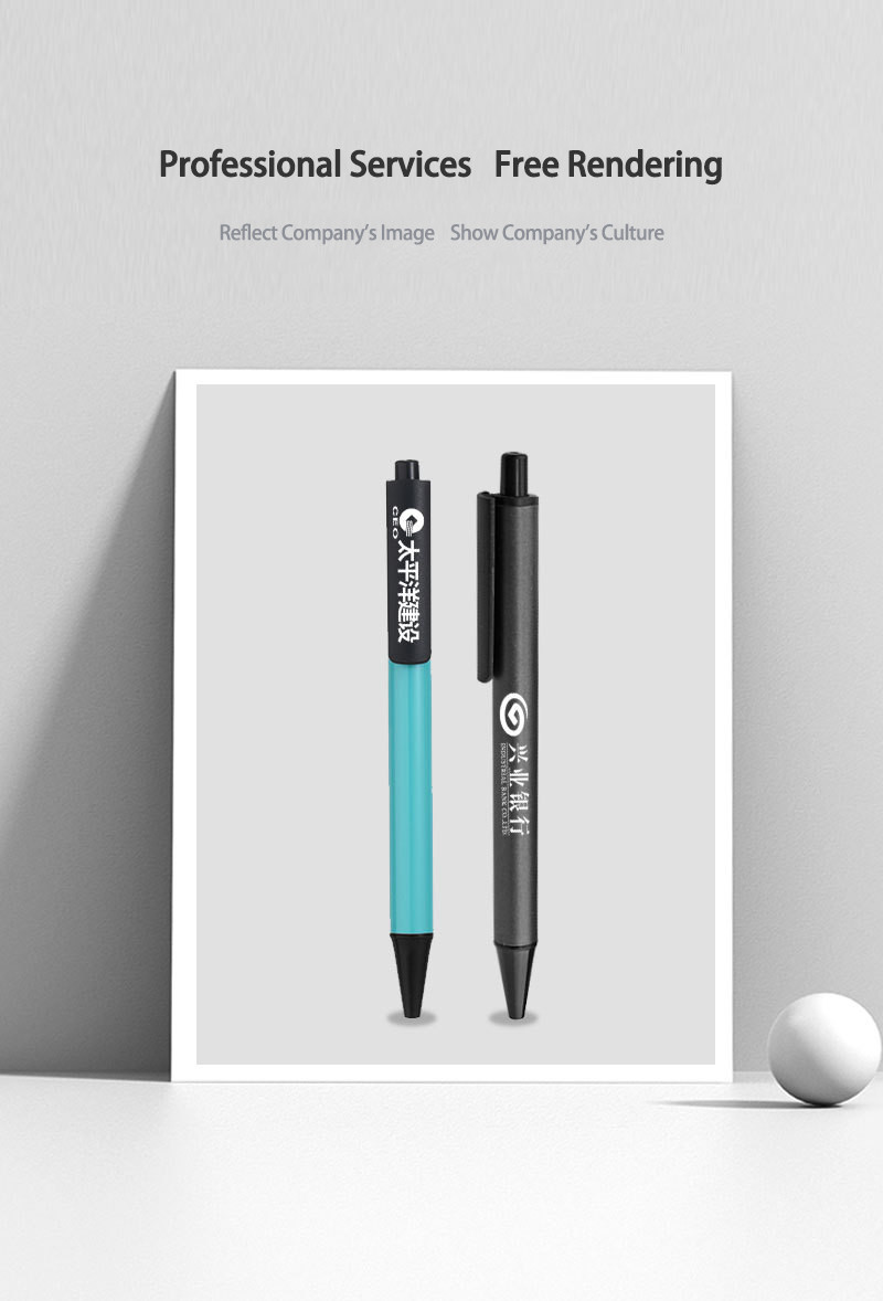 Sample Design Metal Press Ballpoint Pen 0.5mm Engraved Logo Advertising Pen Office Pen