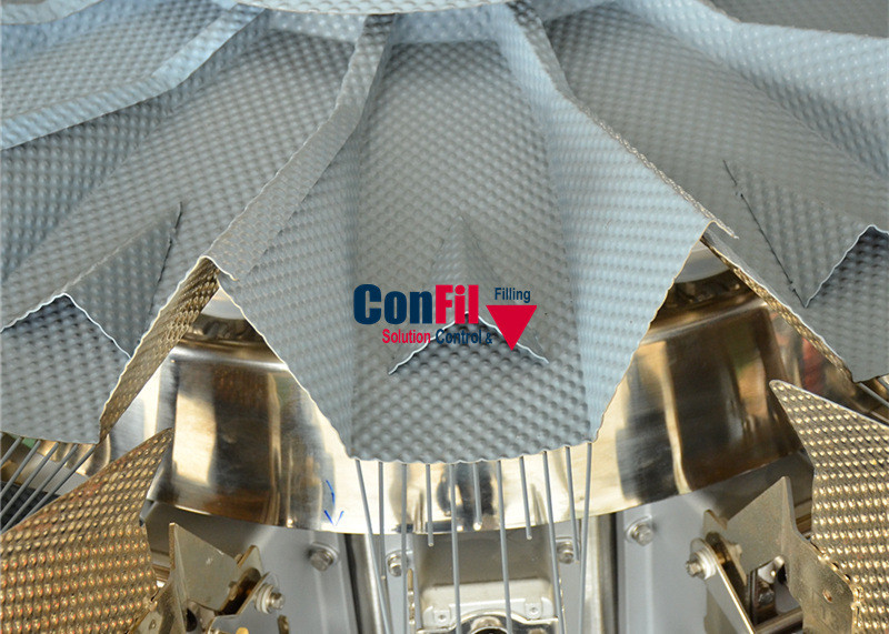 200gram Multi Head Packing Machine 14 Head Weigher Filling Machine Embossed Surface