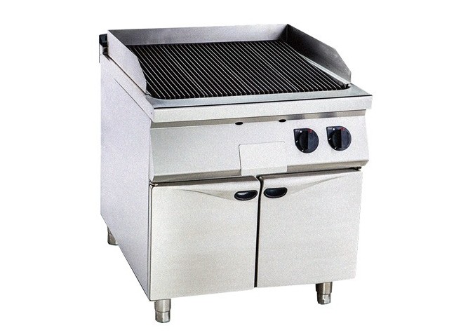 Cabinet Western Kitchen Equipment Gas Lava Rock Grill CE certification