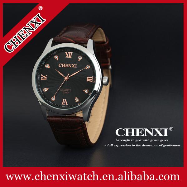 Hot Top Brand OEM Custom Logo Cow Leather Watches Cheap Stainless Steel Case