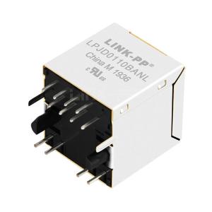 Wholesale LPJD0110BANL Vertical RJ45 Female Jack With 10/100 Base-T Integrated Magnetics Yellow/Green LED from china suppliers