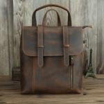 Crazy Horse Men Authentic Genuine Leather Backpack Purse
