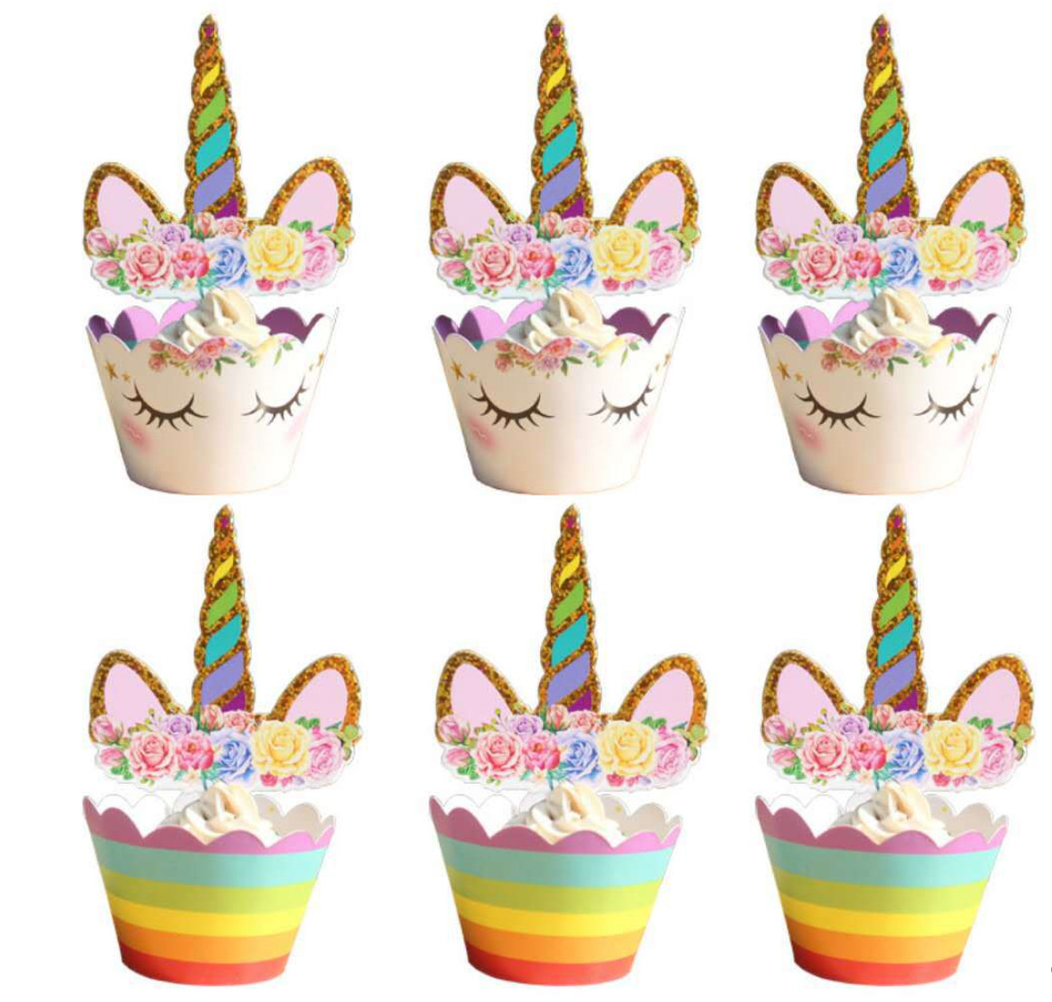 Unicorn Shape Paper Cupcake Wrappers , Mini Size Fancy Cupcake Wrappers