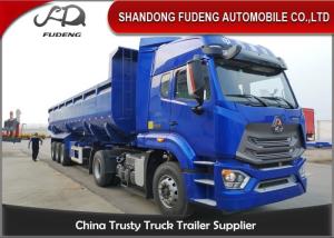 Wholesale Transport Sand Stone Coal Dump Trailer Truck 3 Axles 80 Tons In Blue And Red from china suppliers
