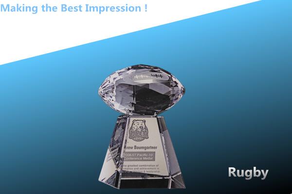 sport trophy/Crystal Rugby/CRYSTAL SPROTS/crystal award/crystal ball award