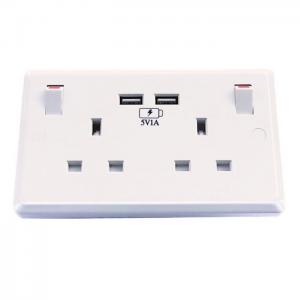 Wholesale British Standard USB Wall Switch Socket , 110V ~ 250V 13A Charging Socket Panel from china suppliers