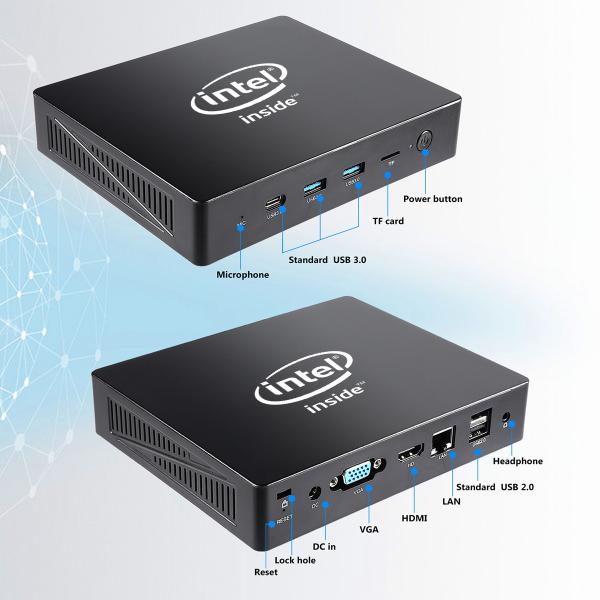 Quad Core Intel Celeron N3450 Thin Client PC Win10 Pro Mini Desktop Computer