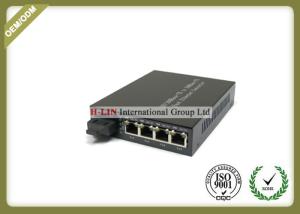 Wholesale 10/100M Single Fiber Optical Media Converter With 1 SC Fiber Port And 4 RJ-45 Ports from china suppliers
