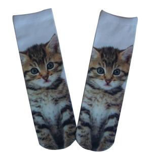 Wholesale custom cat designs print sublimated socks from china suppliers