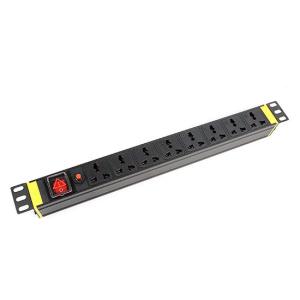 Wholesale 1U 8 way Cabinet PDU with Switch and Overload protection 250V, 10A Universal from china suppliers