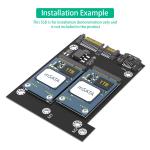 Dual SATA3 Converter Adapter Card for Full Size mSATA SSD Support 50.95*30mm in
