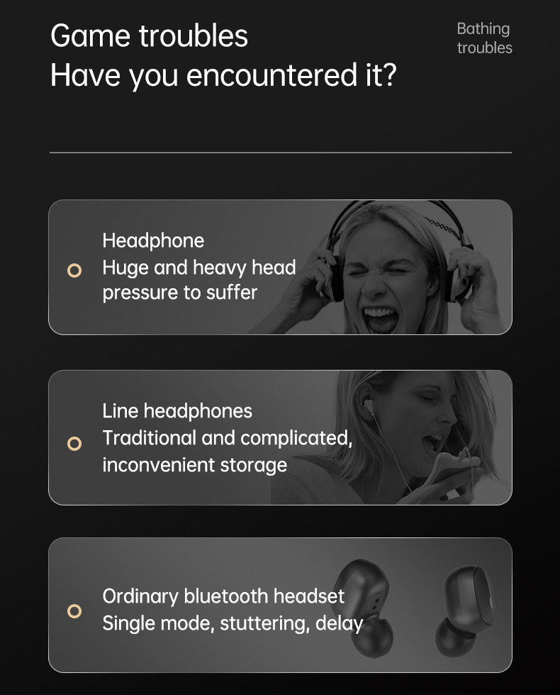 BLE5.1 Low Latency Wireless In Ear Earphones CVC8.0 HSP Wireless Microphone Earbuds