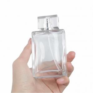 Wholesale 100ml Transparent Square Glass Perfume Bottle Pump Sprayer from china suppliers