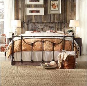 Wholesale Sturdy King Size Metal Bed , Iron Bed Frame King Heavy Duty Reinforce Frame from china suppliers