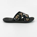 Anti Slip Woven Fabric Eva Slide Sandal Black For Men