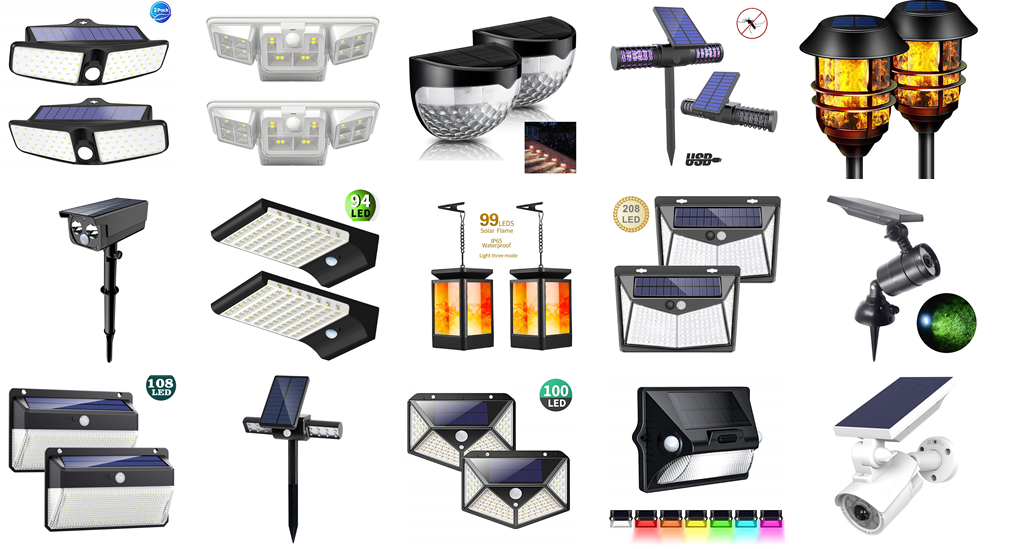 Garden 5.5V 1W 208pcs Led Solar Motion Sensor Wall Light Outdoor