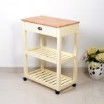 NC Painting Solid Rubber Wine Display Cabinet 2 Layers With Wheels