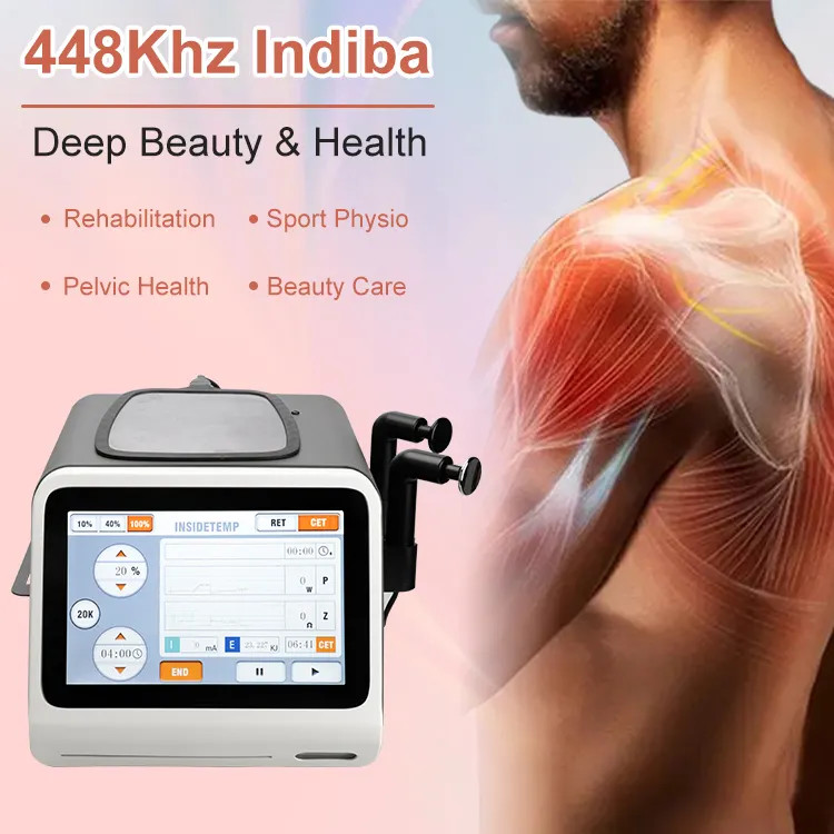To US Indiba Tecar Diathermy Radiofrequenza Pain Relief Profesional 448 Khz Rf Tecar Therapy Machine