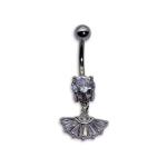 Fan Shape Dangle Silver Belly Button Ring Rhombic surgical steel OEM ODM