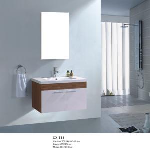 Wholesale 80cm Wide Pvc Bathroom Vanity Cabinet / Wall Mount Bathroom Sink Vanity from china suppliers