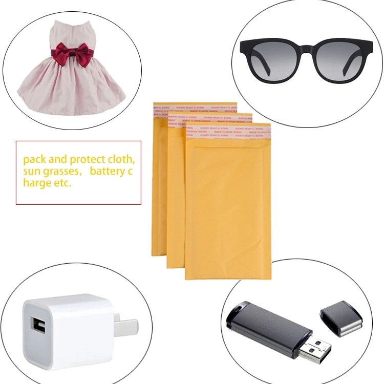 Printing Kraft Paper Bubble Envelope , Cushioned Postage Mailing Bags 6*8 Inch
