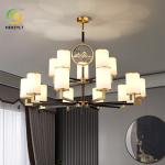 Living Room Study Bedroom LED Chandelier Lighting Dining Room Copper Lighting