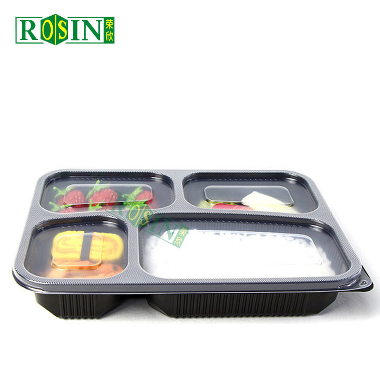 Disposable Plastic Takeaway Containers Customized With 4 Compartments