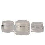 Double Wall Acrylic Round Hair Care Skincare Cream Jar Packaging With Dome Cap