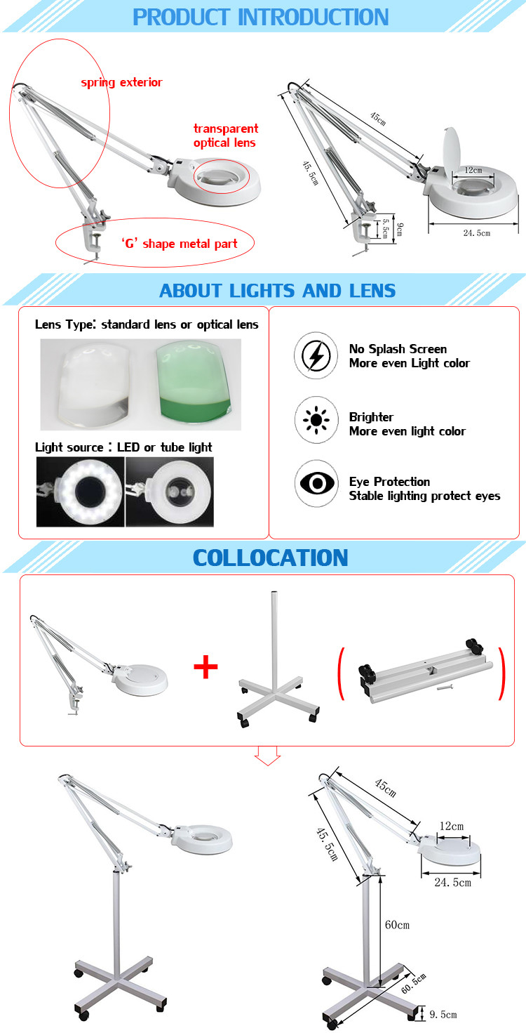 ISO CE Certified Scope Anti Static LED Magnifying Lamp Protect Eyes