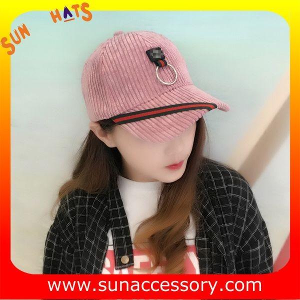QF17046 Sun Accessory customized corduroy baseball cap, embroidered logo on the