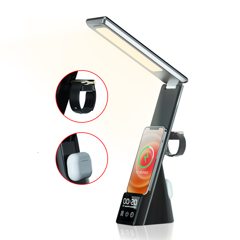 Multifunctional Wireless Charging Table Lamp with ABS Material and Folding Bracket