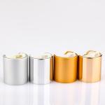 Tassel 20/410 Shiny Gold Aluminium Disc Top Cap With Black Top For Shampoo Body