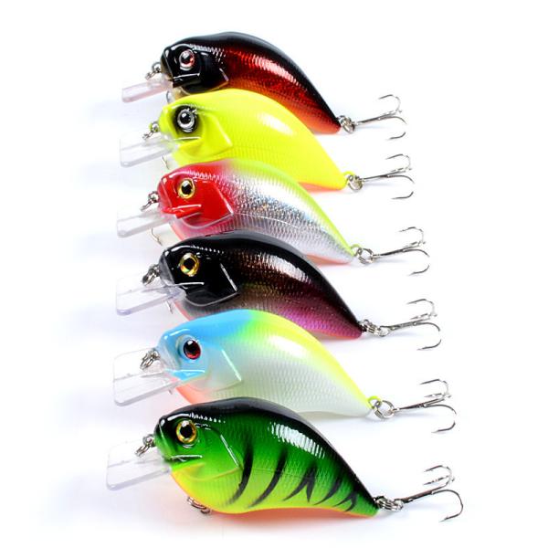 6 Colors 7.5CM/15.2g 3D Eyes Plastic Hard Bait 0.30m-3m Floating Crank Fishing