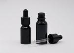 Black Cylinder Glass Dropper Bottles Vial 30Ml With Dropper Customers Logo
