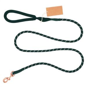 Wholesale Non Slip Handle Nylon Dog Harness Leash With Rose Gold Carabiner 6ft Strong Climbing Rope from china suppliers