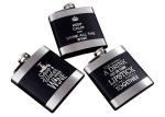 Black Kitchen Household Items 6oz Flat Stainless Steel Hip Flask Laser Lettering