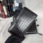Genuine Real True Crocodile Belly Skin Male Clutch Purse Men's Long Wallet